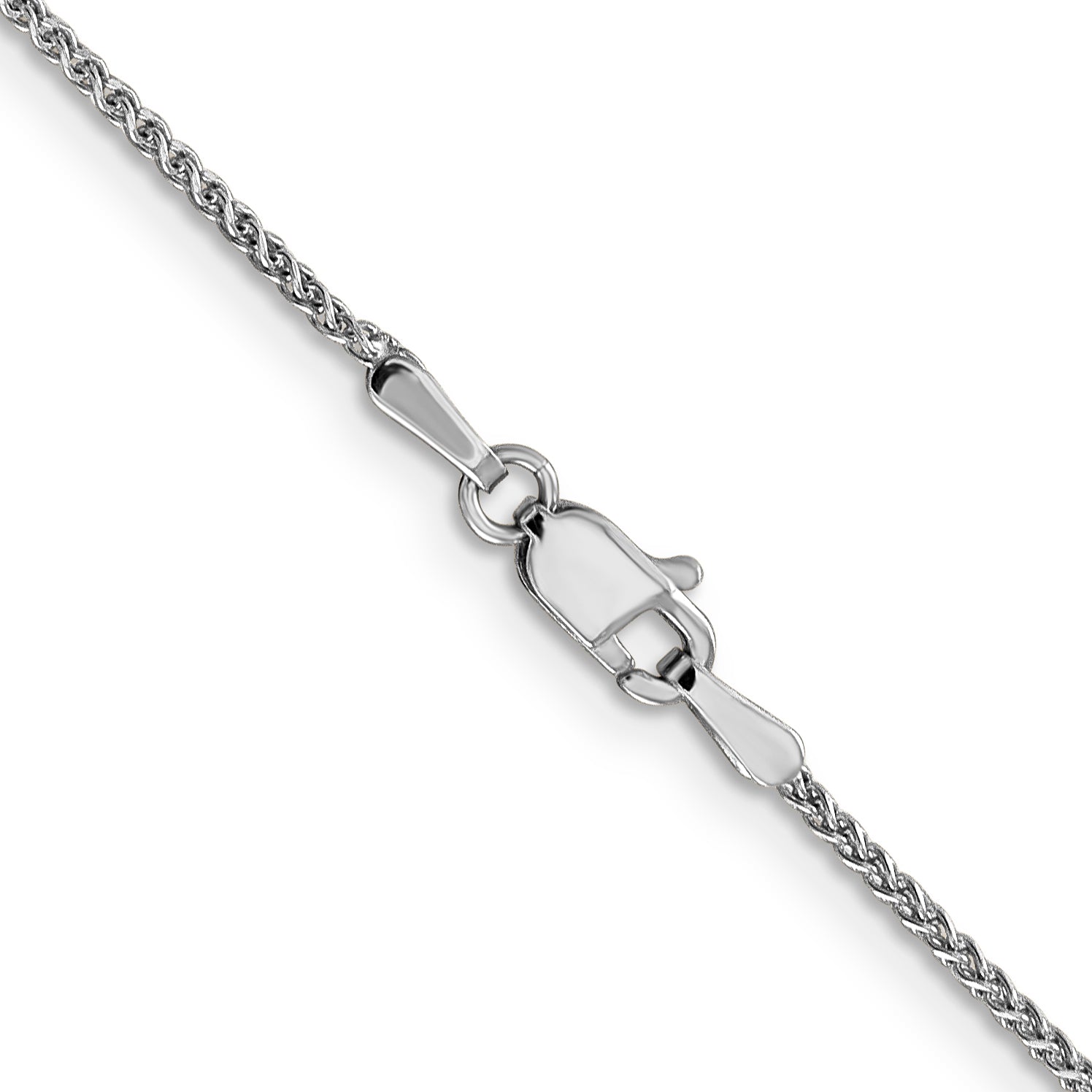 14K White Gold 10 inch 1.25mm Diamond-cut Spiga with Lobster Clasp Anklet PEN127