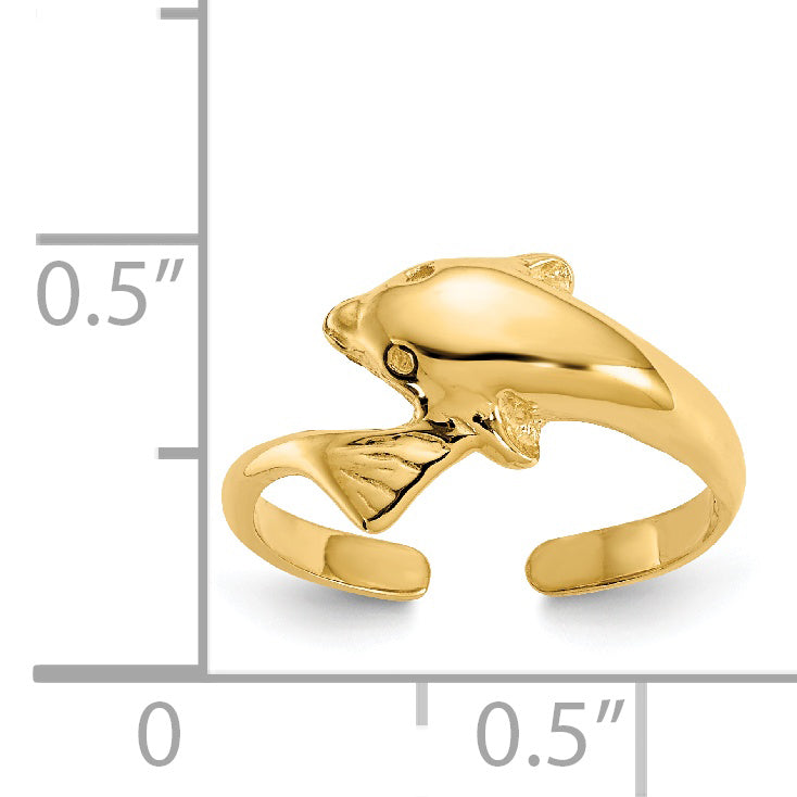14k Dolphin Toe Ring K5801