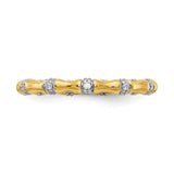 14k White Gold 3mm 1/5 carat Diamond Fancy Bamboo Band RM3722