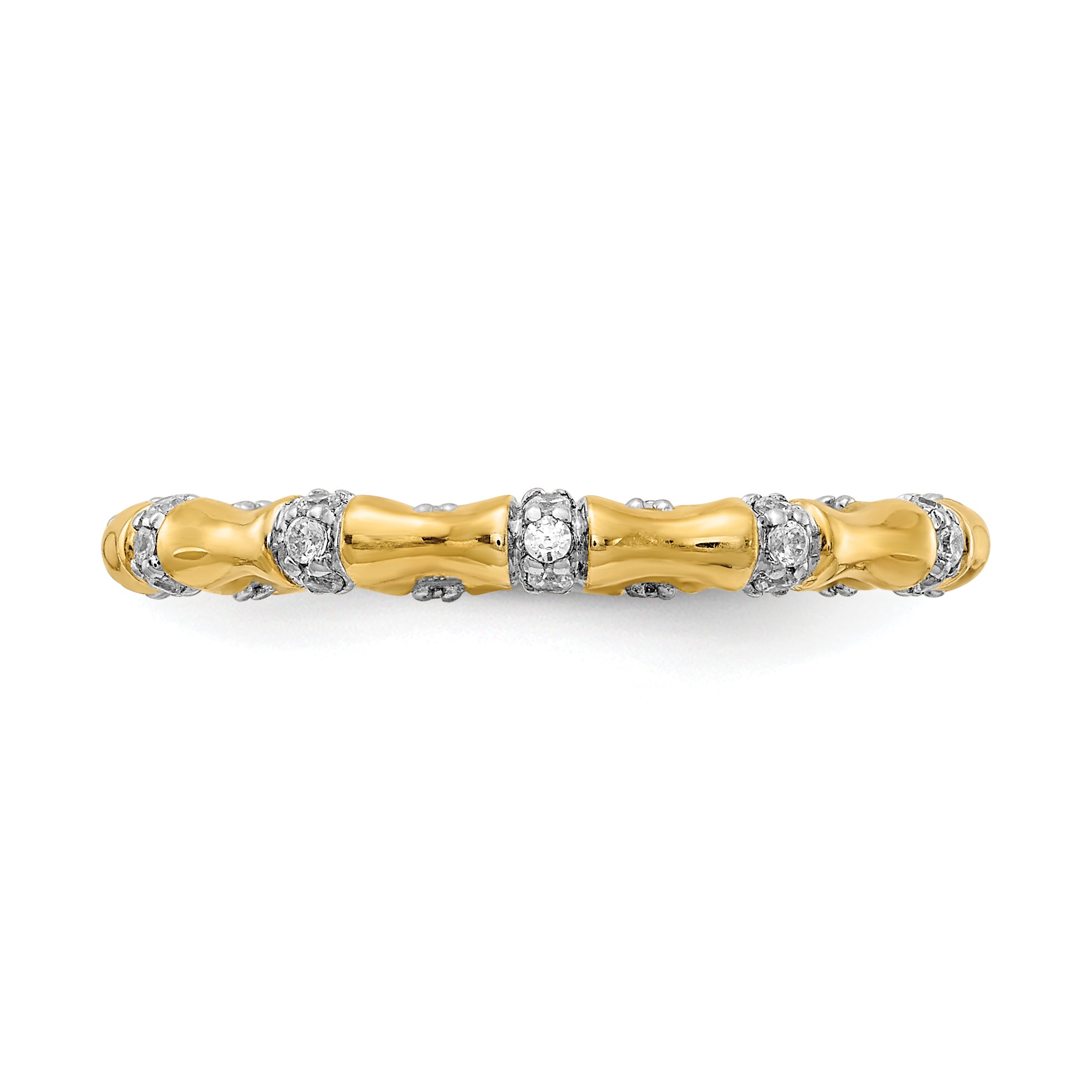 14k White Gold 3mm 1/5 carat Diamond Fancy Bamboo Band RM3722
