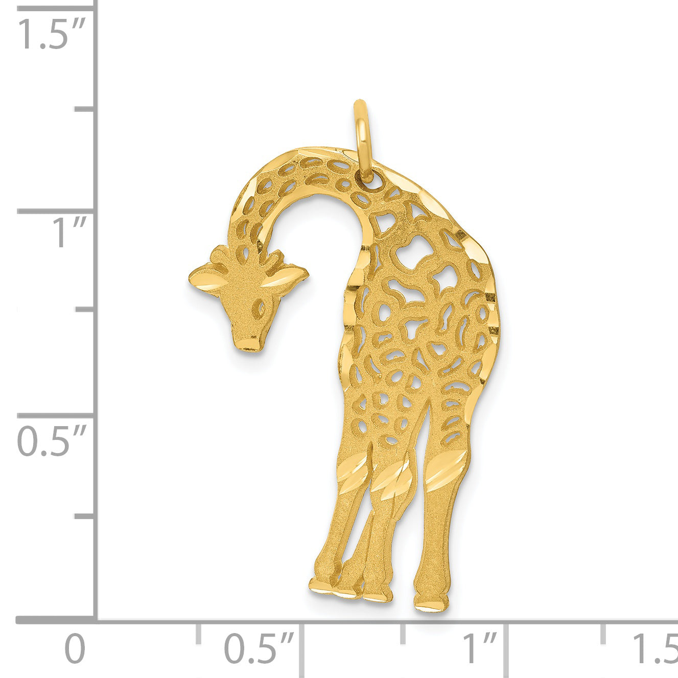 14k Satin Diamond-cut Giraffe Charm C1907