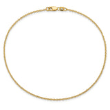 14K 10 inch 1.4mm Forzantine Cable with Lobster Clasp Anklet PEN328