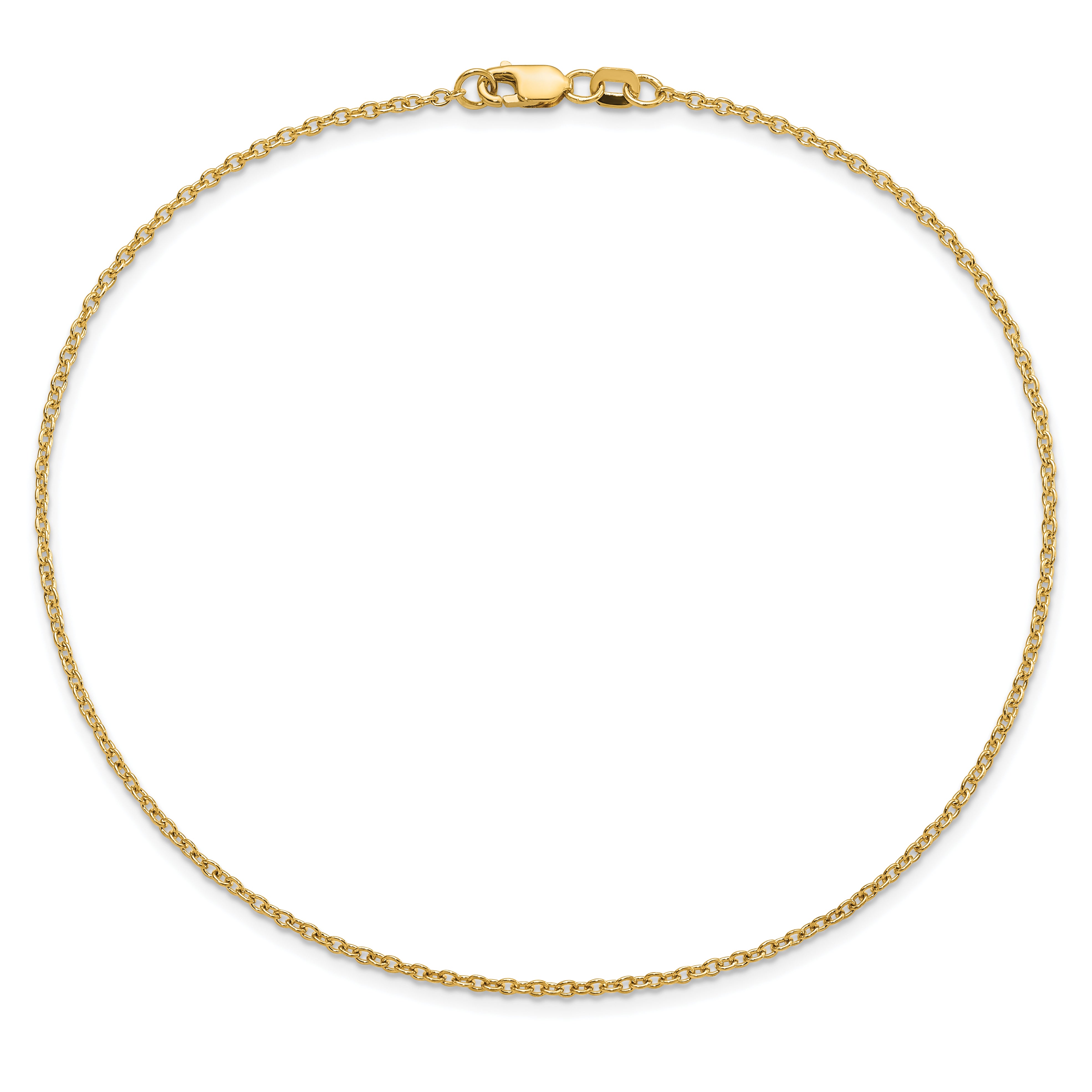 14K 10 inch 1.4mm Forzantine Cable with Lobster Clasp Anklet PEN328
