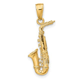 14k 3-D Saxophone Pendant C3135