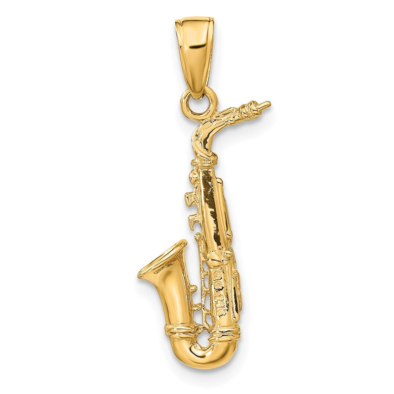 14k 3-D Saxophone Pendant C3135