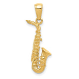 14k 3-D Saxophone Pendant C3135