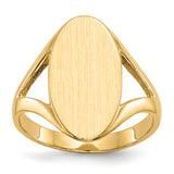 14k 9.0x16.5mm Closed Back Signet Ring RS185