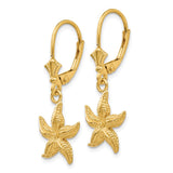14K Starfish Leverback Earrings K4426
