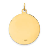 14k Polished and Satin Solid St Francis Medal Round Pendant XAC226