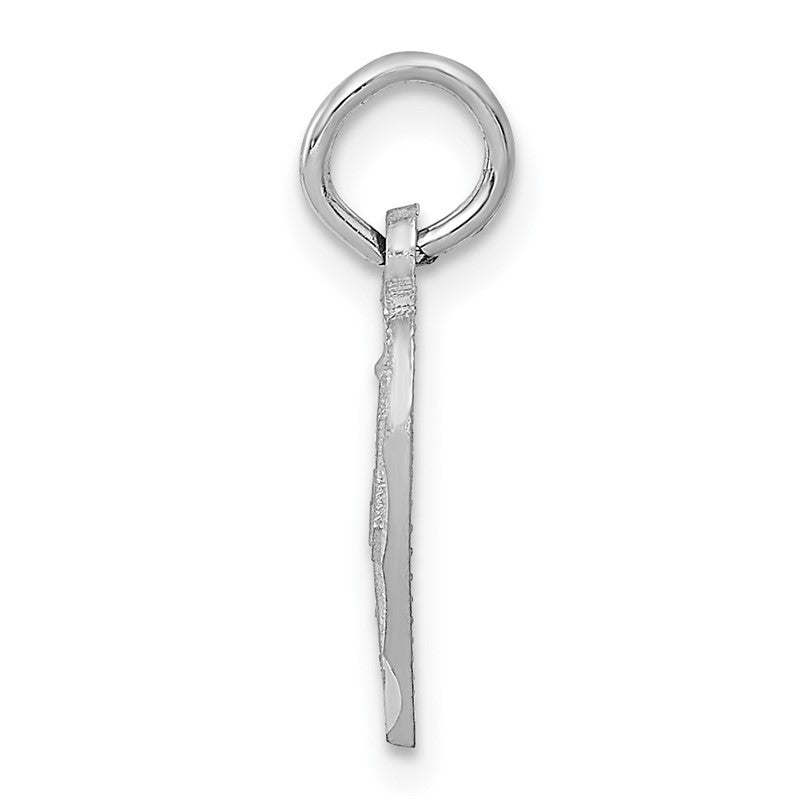 14k White Gold Cut-out Cross in Heart Charm CH133