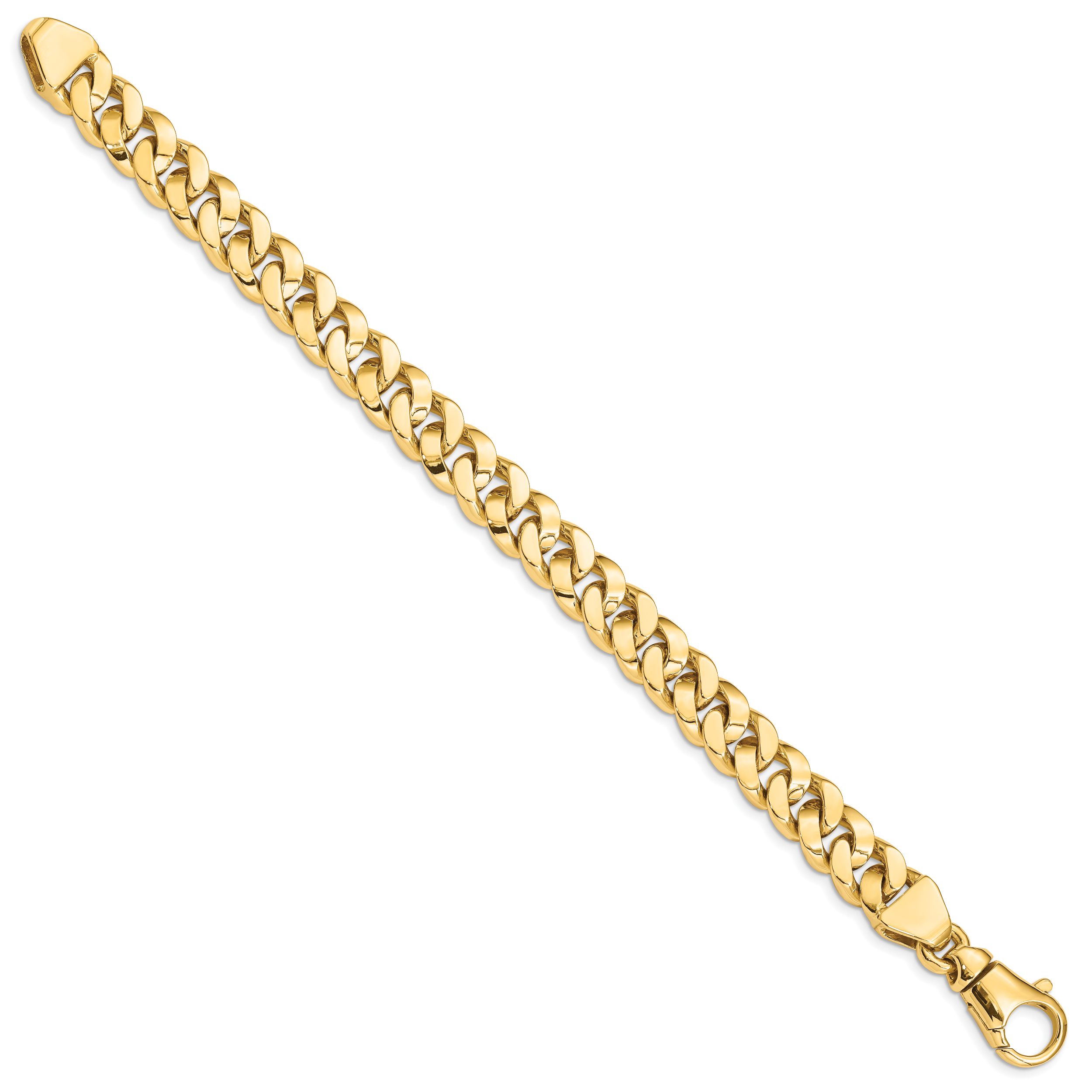 14K 20 inch 10mm Hand Polished Fancy Link with Fancy Lobster Clasp Chain LK386