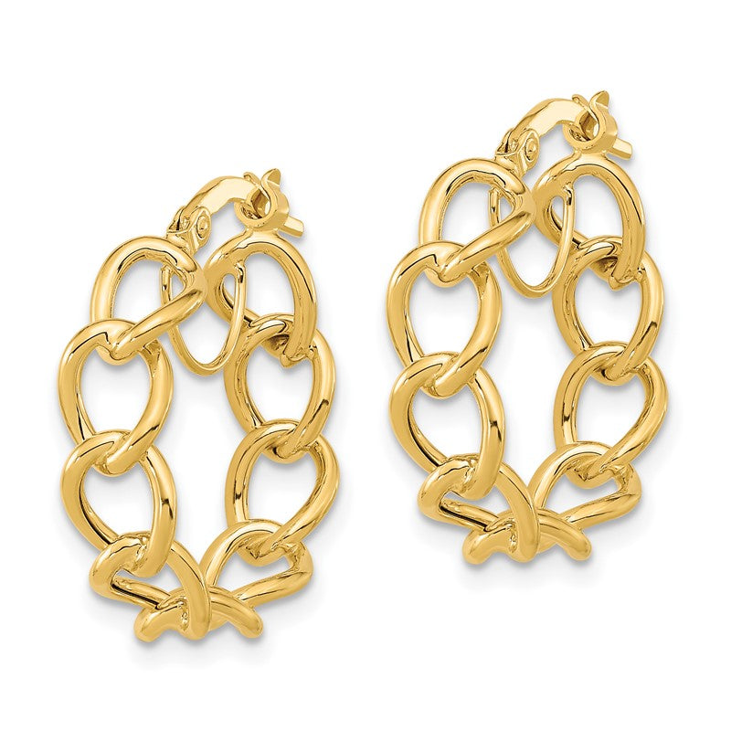 14k Polished Cable Link Circle Hoop Earrings TF1283