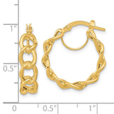 14k Polished Cable Link Circle Hoop Earrings TF1283