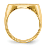 14k 19.0x13.0mm Oval Closed Back Mens Signet Ring RS254