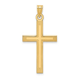 14k Laser Etched Cross Charm XR542