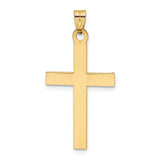 14k Laser Etched Cross Charm XR542