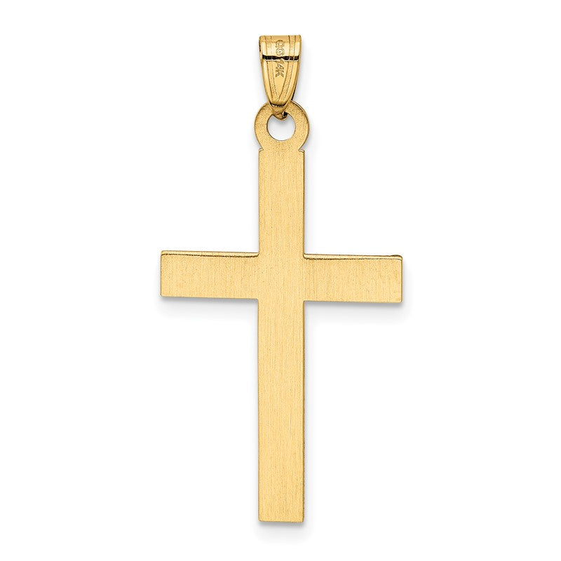 14k Laser Etched Cross Charm XR542