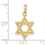 14k Solid Satin Star of David Charm M1594