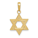 14k Solid Satin Star of David Charm M1594