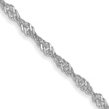 14K White Gold 10 inch 1.4mm Singapore with Spring Ring Clasp Anklet PEN123