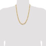 14K 26 inch 8.5mm Semi-Solid Figaro with Lobster Clasp Chain BC190