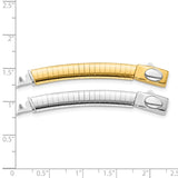 14k Two-tone 6mm White and Yellow Domed Omega 2 inch Extender for Reversible Necklace ROMX6