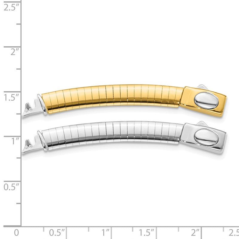 14k Two-tone 6mm White and Yellow Domed Omega 2 inch Extender for Reversible Necklace ROMX6