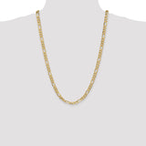 14K 26 inch 6.25mm Flat Figaro with Lobster Clasp Chain FFL160