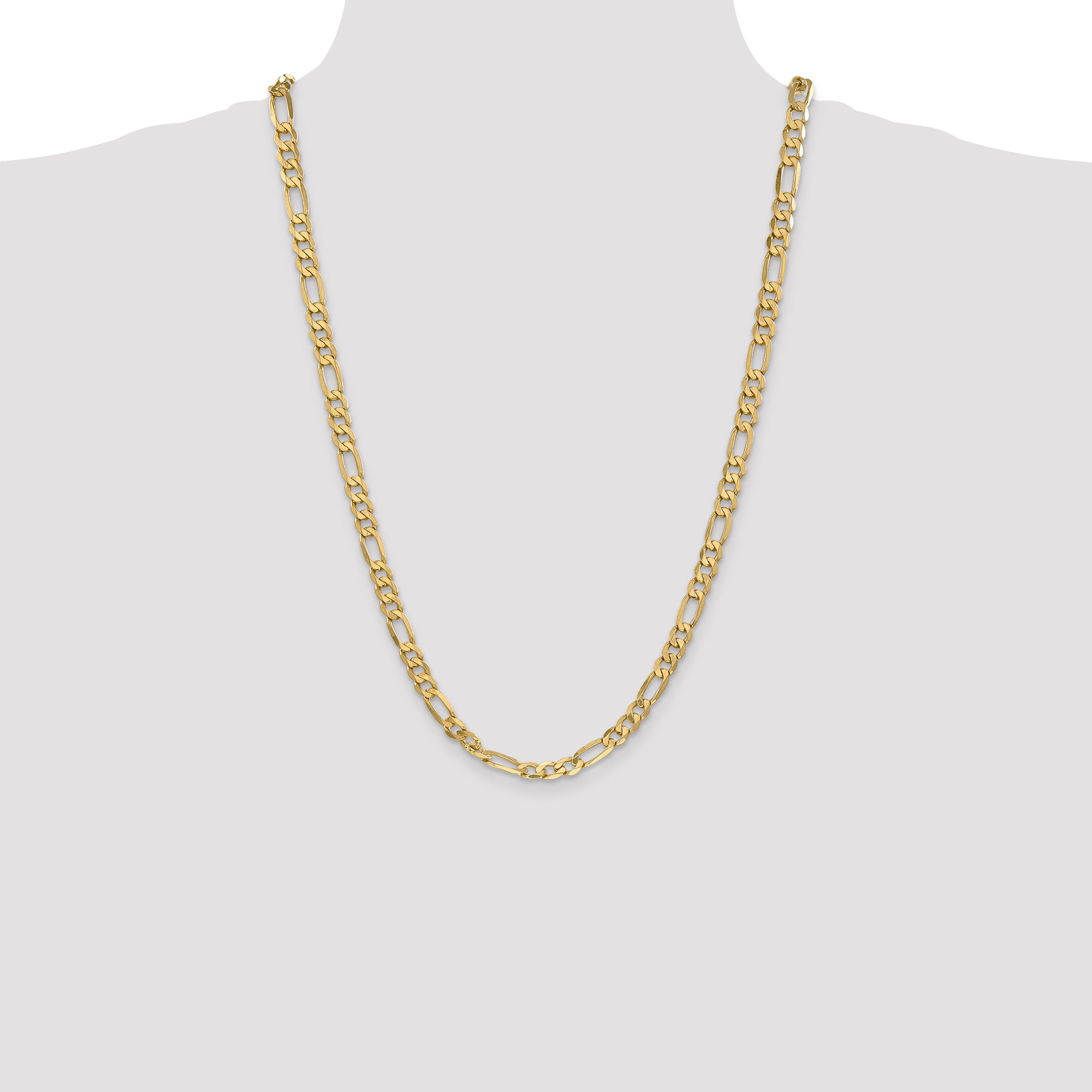 14K 26 inch 6.25mm Flat Figaro with Lobster Clasp Chain FFL160