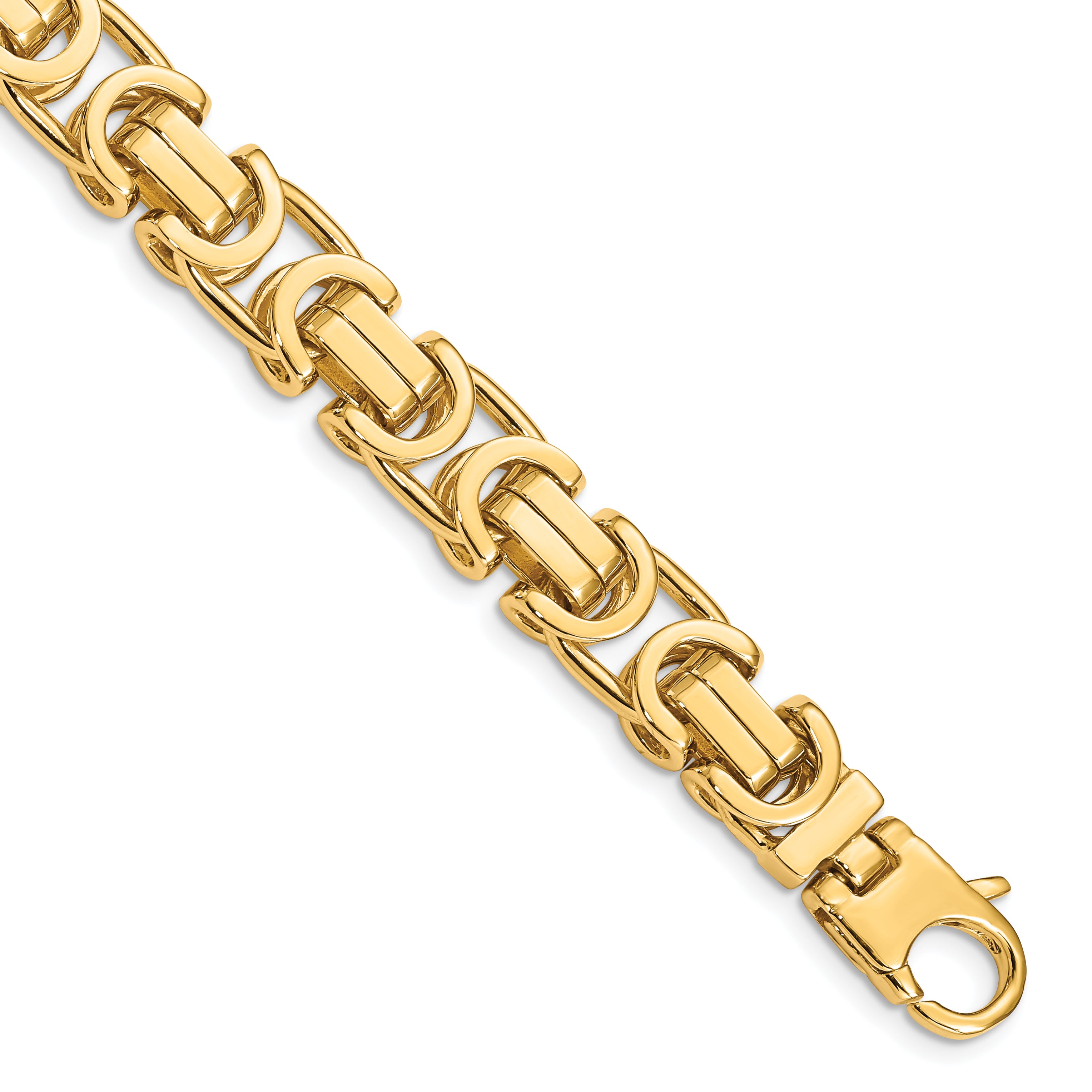 14K 20 inch 10.1mm Hand Polished Byzantine Link with Lobster Clasp Chain LK415