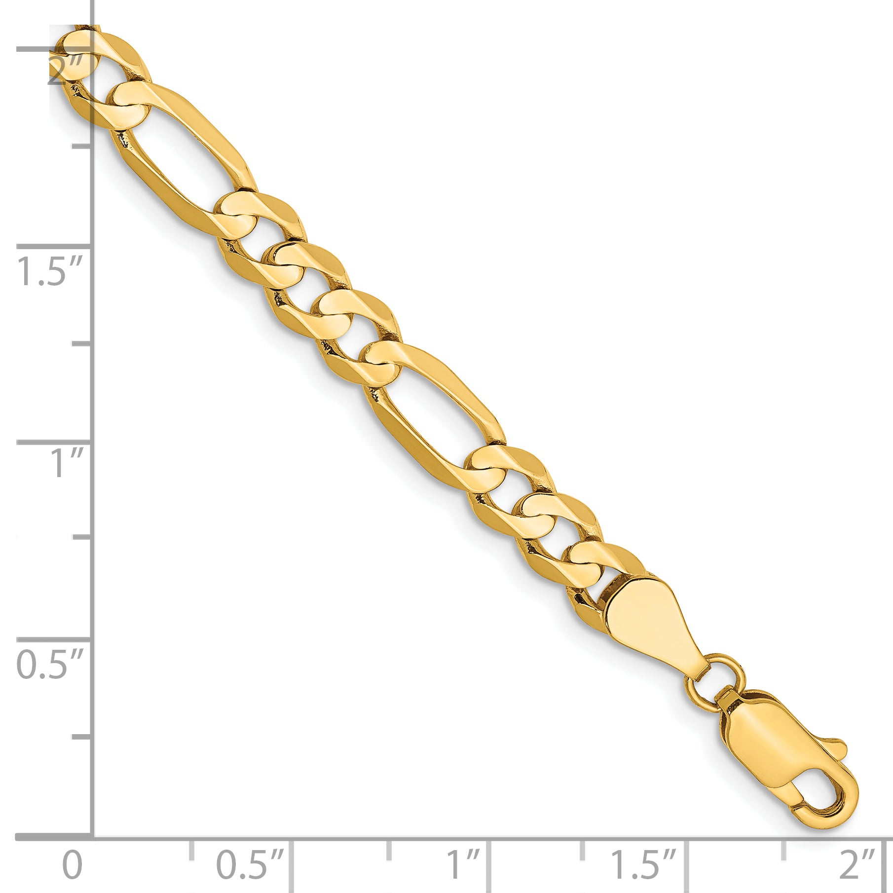 14K 26 inch 5.5mm Concave Open Figaro with Lobster Clasp Chain LFG140