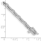 14k White Gold Complete 1 carat Round AAA Diamond Bar Link 7 inch Tennis Bracelet X762WAAA