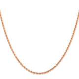 14K Rose Gold 10 inch 2mm Diamond-cut Rope with Lobster Clasp Anklet 016R