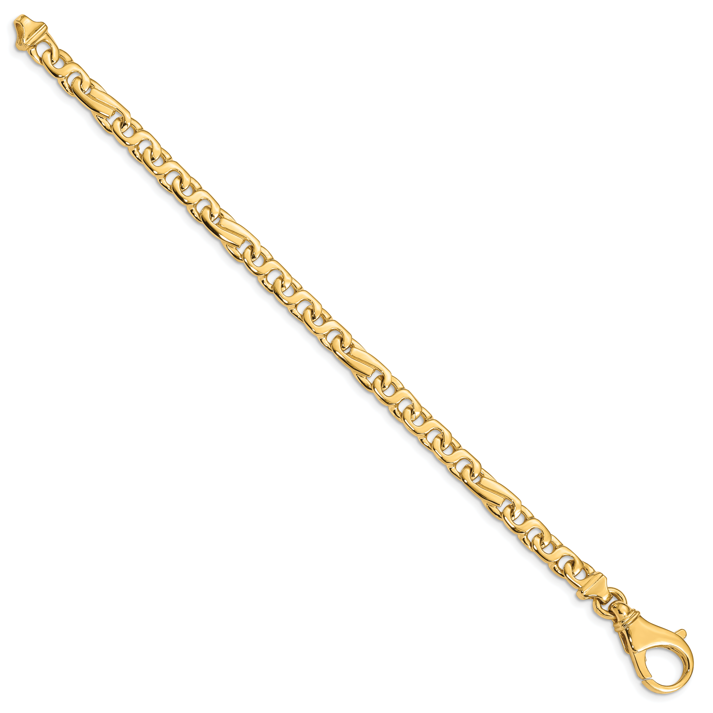 14K 18 inch 5.8mm Hand Polished Fancy Link with Fancy Lobster Clasp Chain LK400