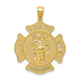 14k Large FD St. Florian Badge Pendant C2257