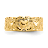 14k Heart Toe Ring R557