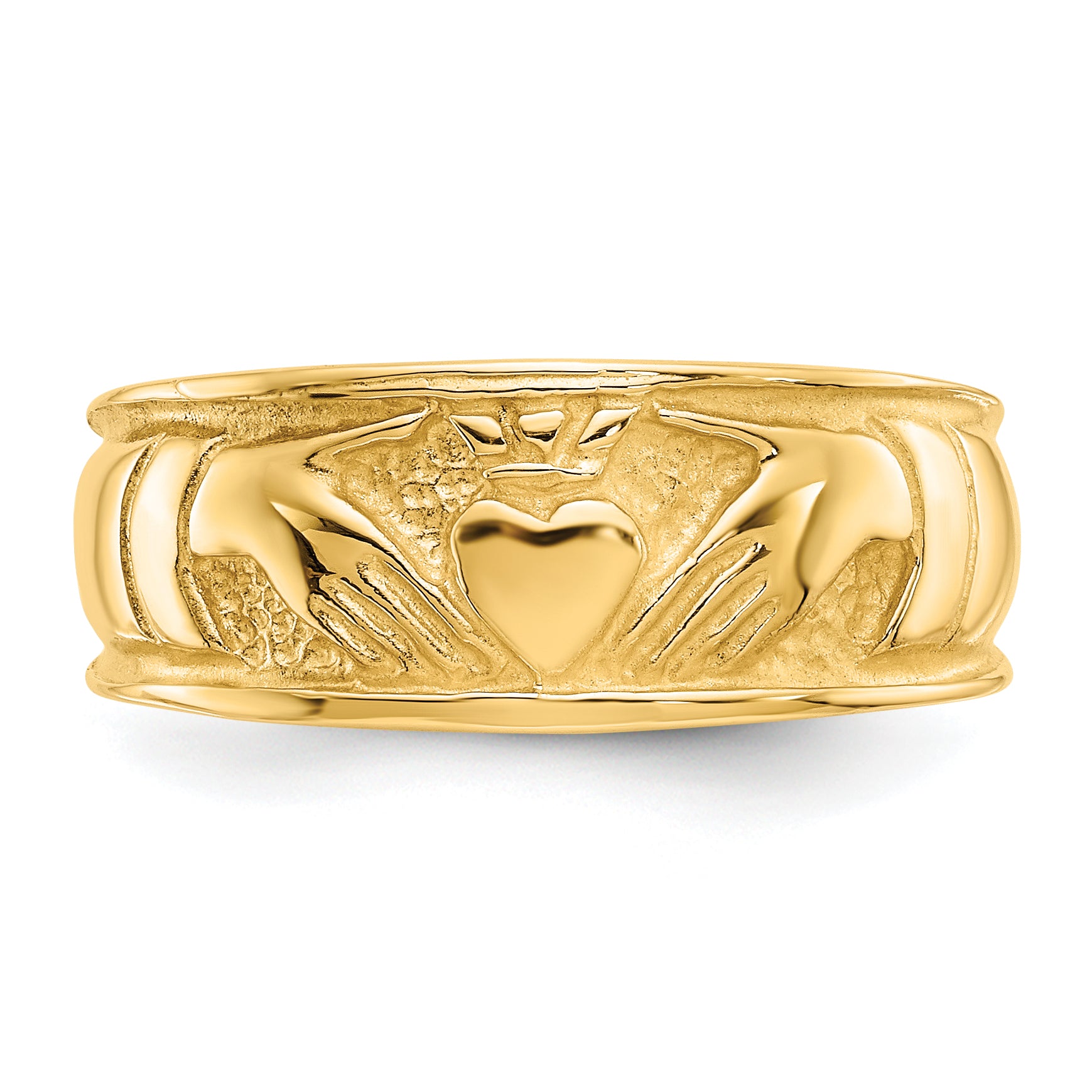 14k Ladies Polished Claddagh Band K3854