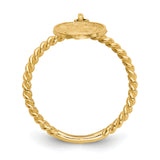 14k Polished Angel Dangle Twisted Band Size 4.75 Baby / Childs Ring R121