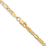 14K 26 inch 3mm Flat Figaro with Lobster Clasp Chain FFL080