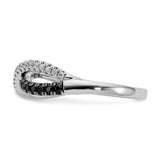 14k White Gold 1/4 carat Black and White Diamond Crisscross Ring RM5687