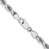 14K White Gold 26 inch 4.5mm Diamond-cut Rope with Lobster Clasp Chain 035W