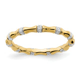 14k White Gold 3mm 1/5 carat Diamond Fancy Bamboo Band RM3722