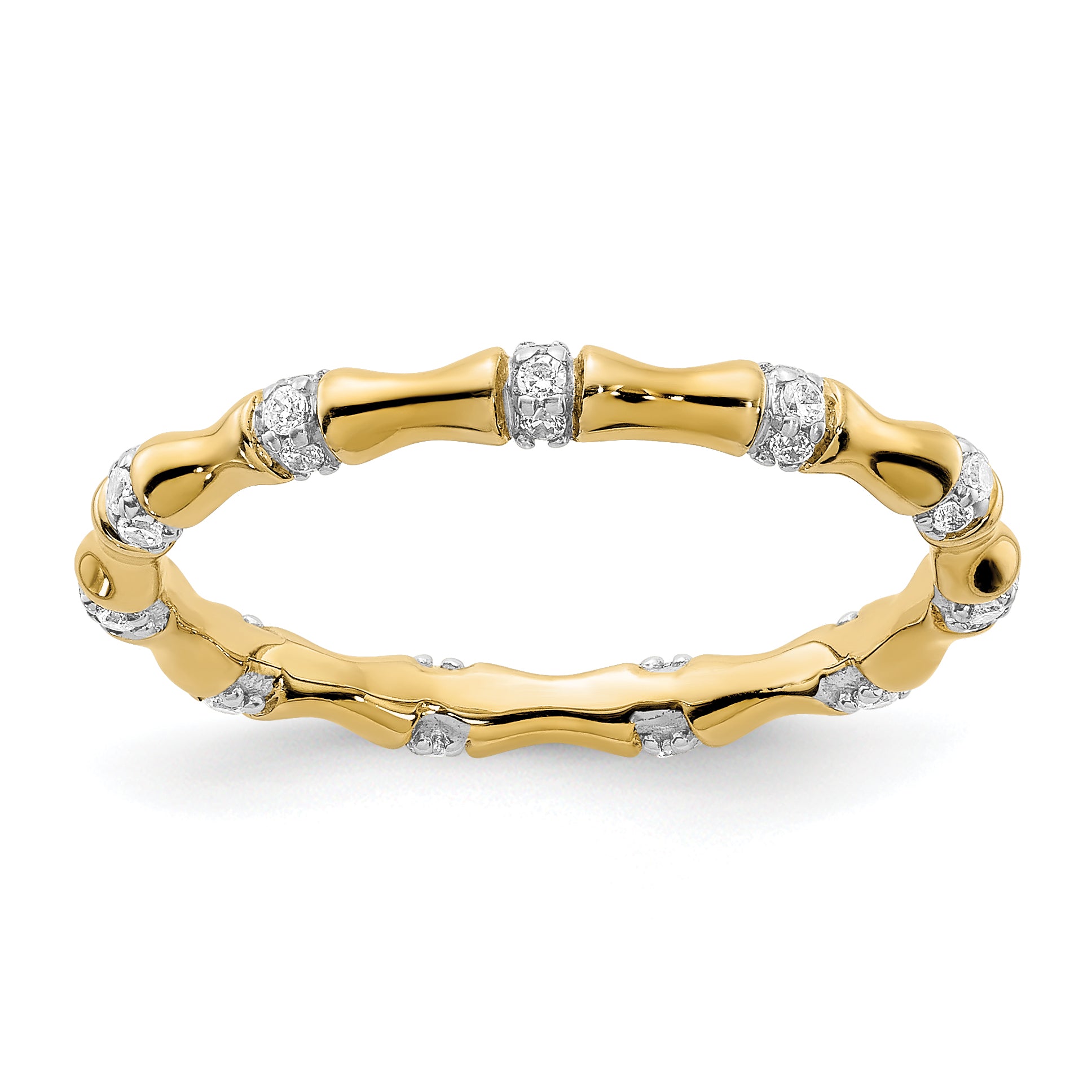 14k White Gold 3mm 1/5 carat Diamond Fancy Bamboo Band RM3722