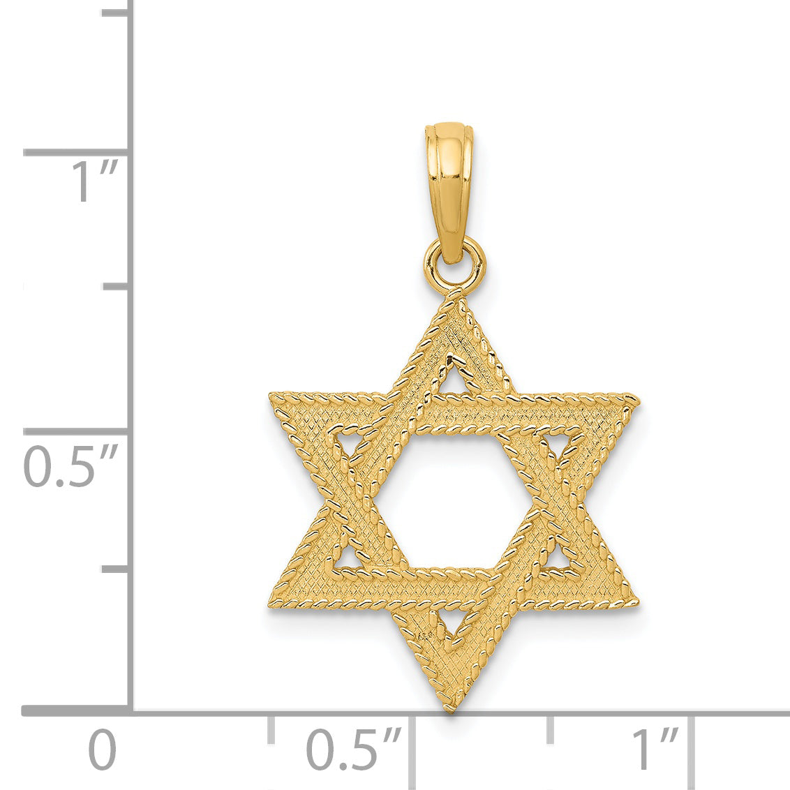 14k Textured Star of David Pendant C3988