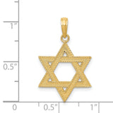 14k Textured Star of David Pendant C3988