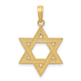 14k Textured Star of David Pendant C3988