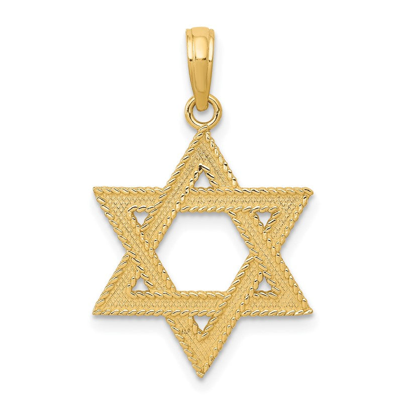 14k Textured Star of David Pendant C3988
