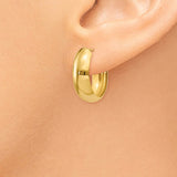 14k 6.5x24mm Polished J-Hoop Post Earrings S1186