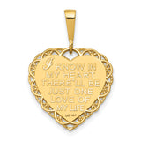 14k Reversible I LOVE YOU Heart Pendant C1640