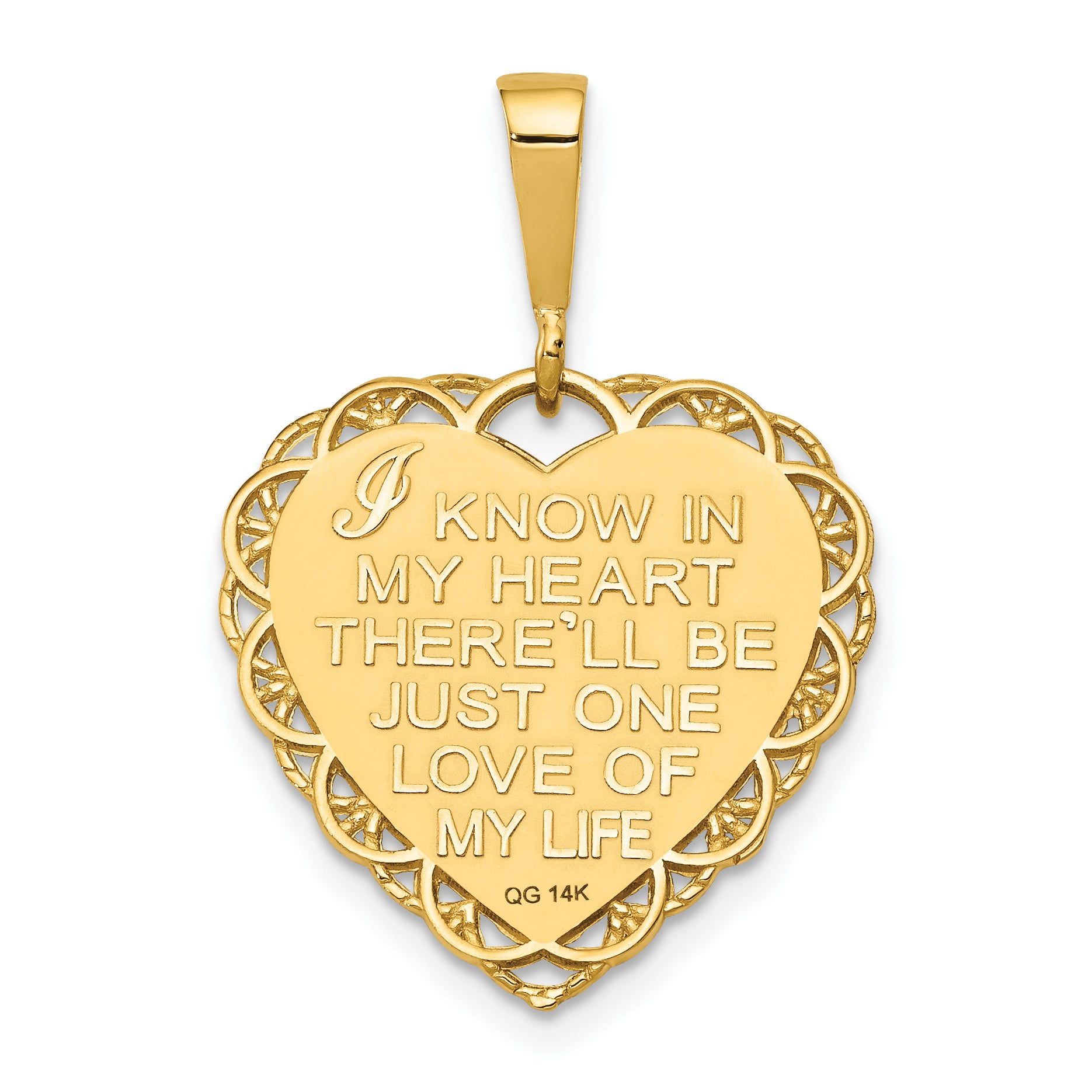 14k Reversible I LOVE YOU Heart Pendant C1640
